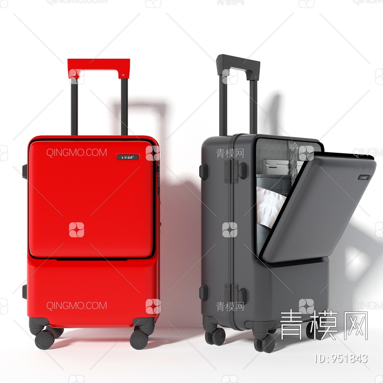 行李箱组合3D模型下载【ID:951843】