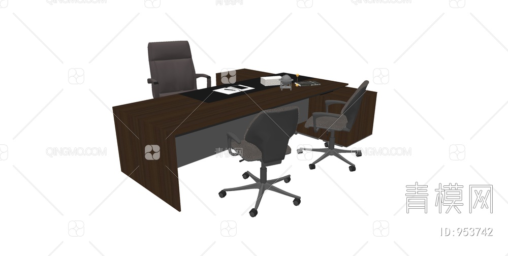 办公桌椅组合SU模型下载【ID:953742】