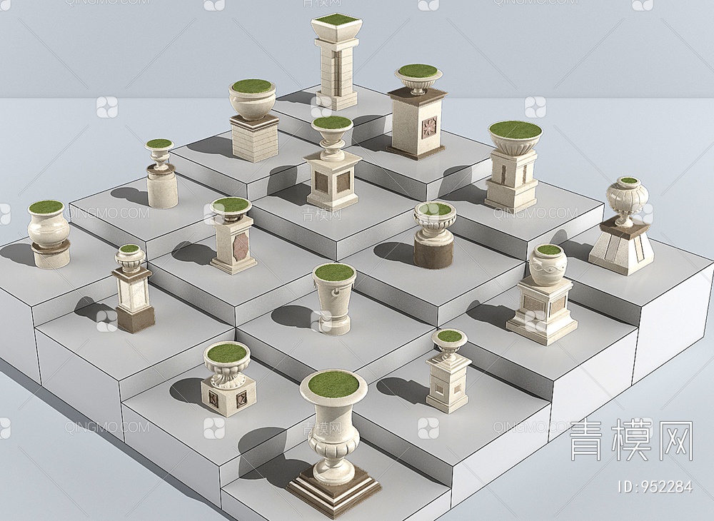 花园景观花盆3D模型下载【ID:952284】
