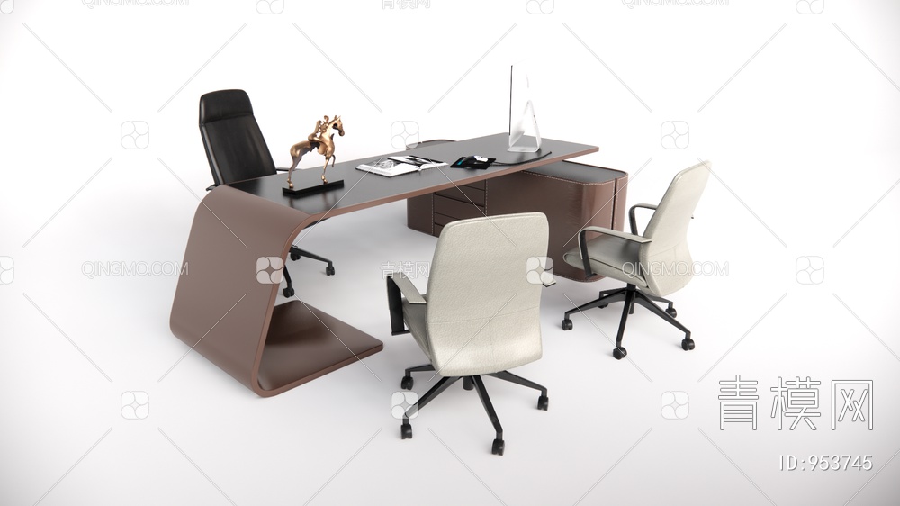 办公桌椅组合SU模型下载【ID:953745】