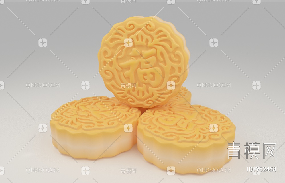 月饼 糕点 月饼3D模型下载【ID:952458】