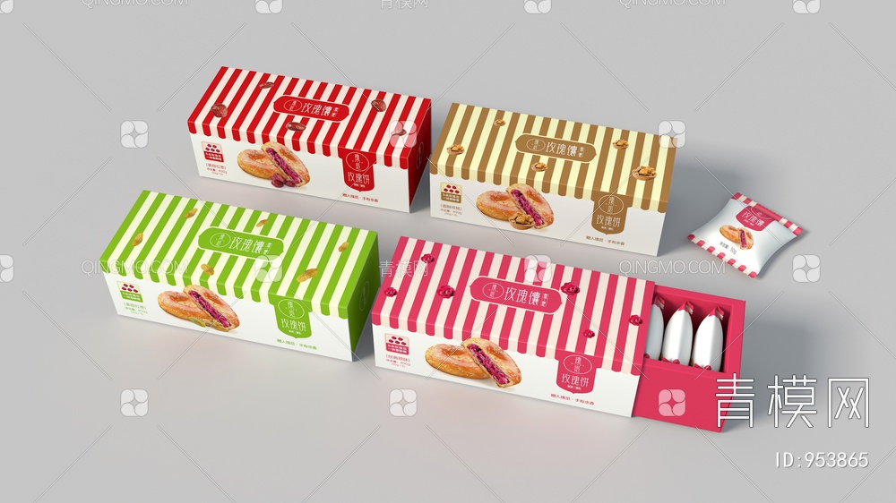 鲜花饼包装3D模型下载【ID:953865】