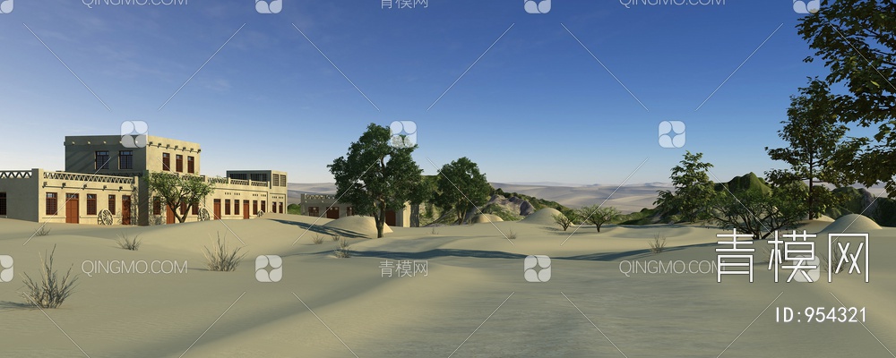 沙漠古道住宅3D模型下载【ID:954321】