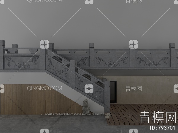 玉石楼梯护3D模型下载【ID:793701】