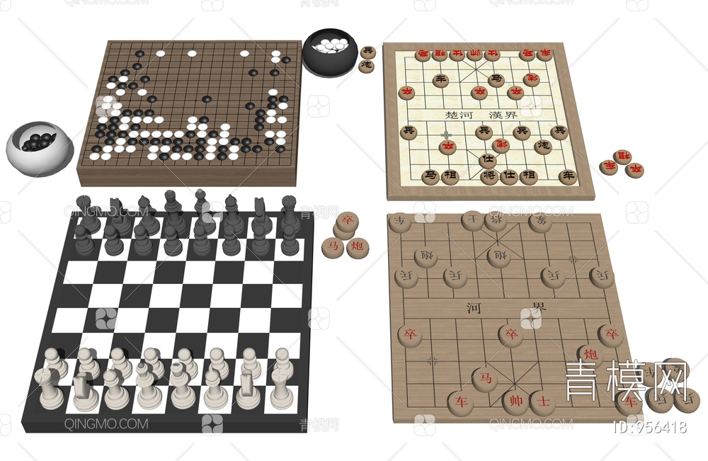 中国象棋SU模型下载【ID:956418】