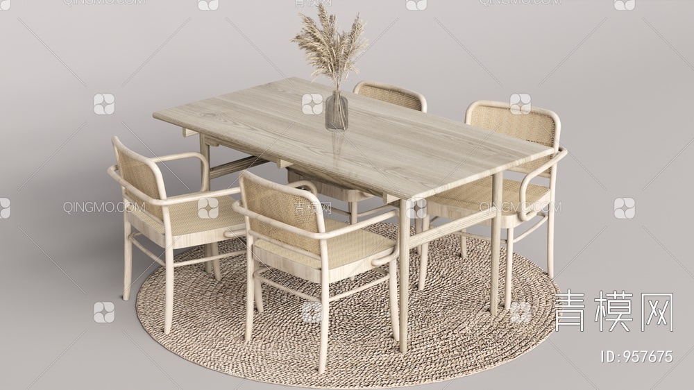 餐桌椅SU模型下载【ID:957675】
