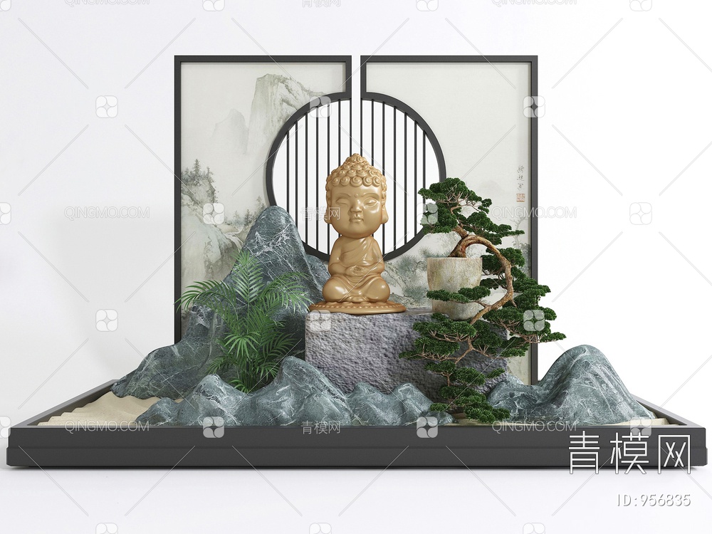 庭院景观小品3D模型下载【ID:956835】