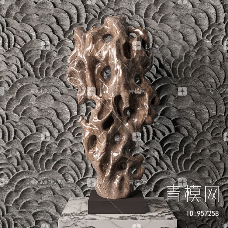 太湖石雕塑3D模型下载【ID:957258】