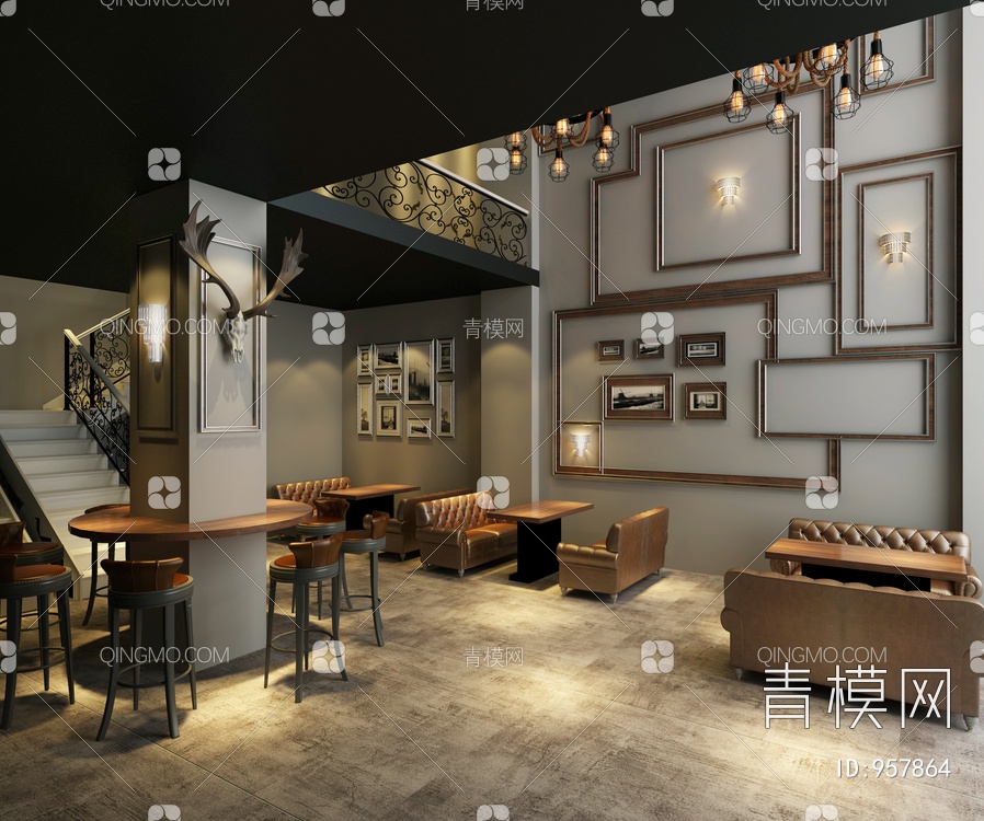 咖啡厅3D模型下载【ID:957864】