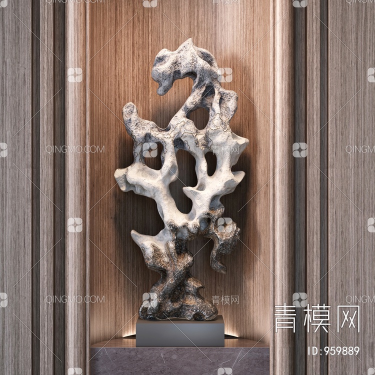 太湖石雕塑3D模型下载【ID:959889】