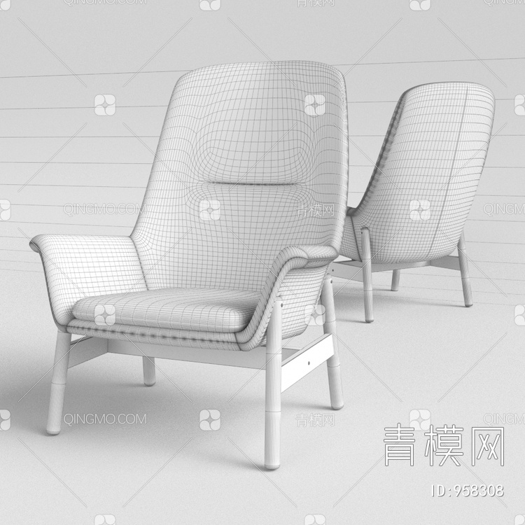 休闲沙发3D模型下载【ID:958308】
