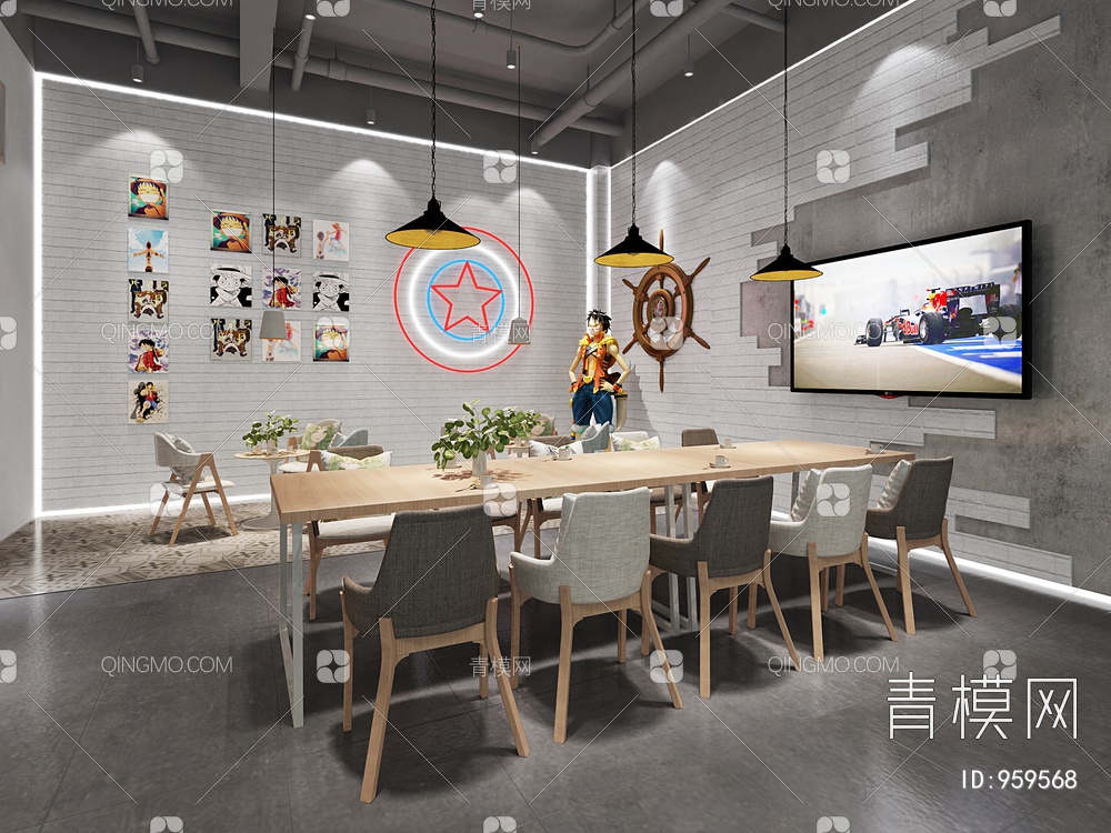 网红咖啡店3D模型下载【ID:959568】
