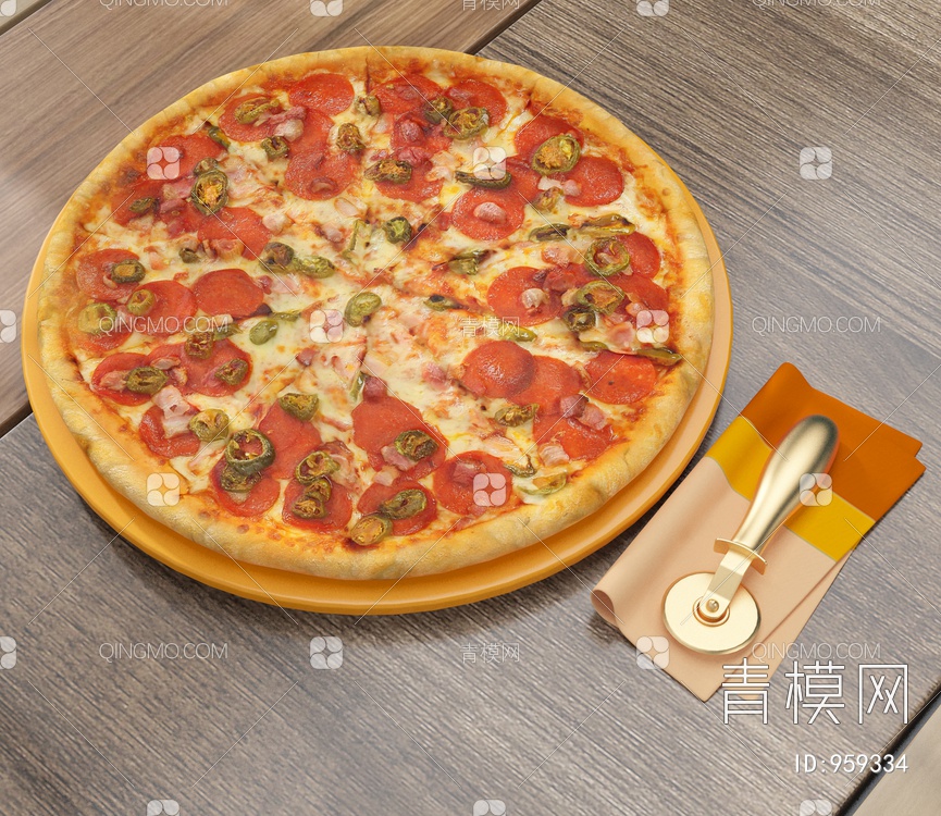 火腿披萨3D模型下载【ID:959334】