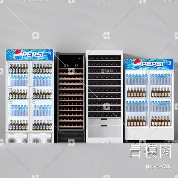 冰柜 冰箱 啤酒冰柜3D模型下载【ID:959478】