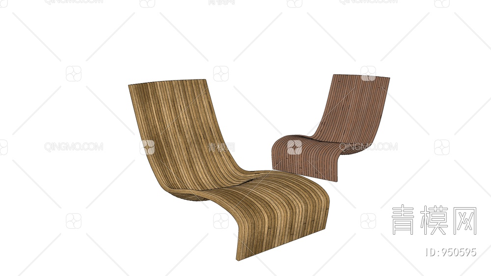 piegatto木质躺椅SU模型下载【ID:950595】