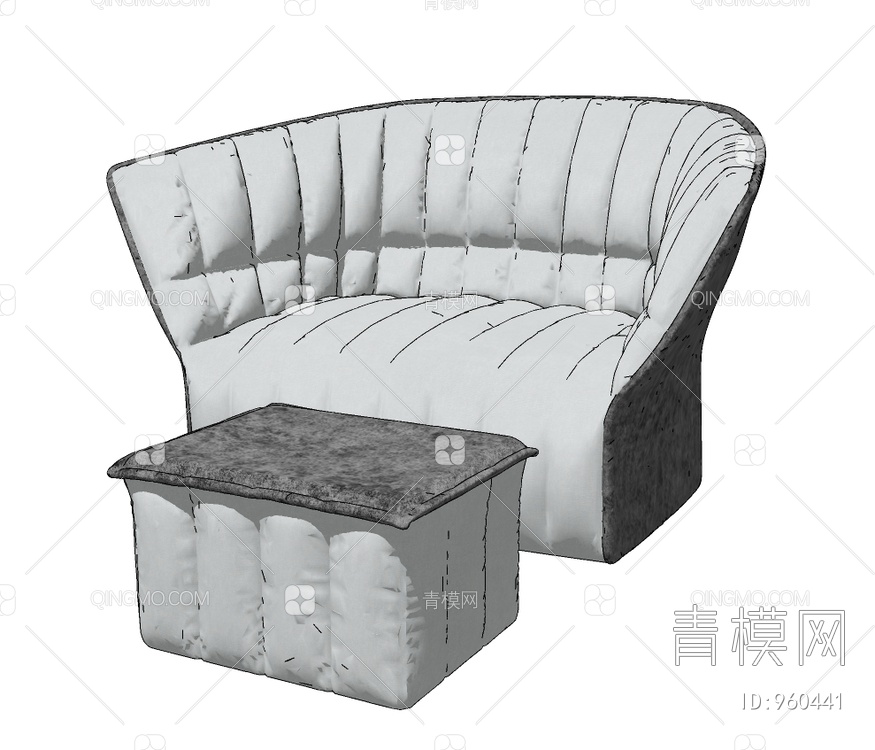 单人沙发,SU模型下载【ID:960441】