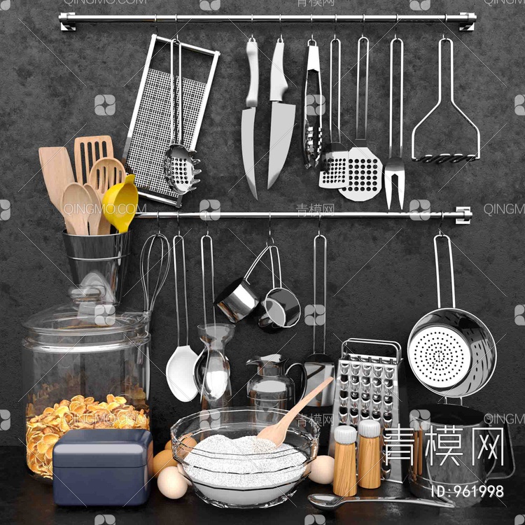 厨房器具餐具3D模型下载【ID:961998】