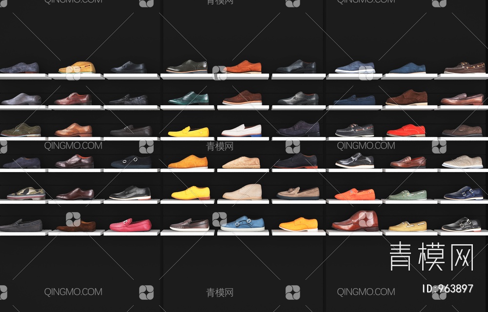 男鞋鞋子，皮鞋3D模型下载【ID:963897】