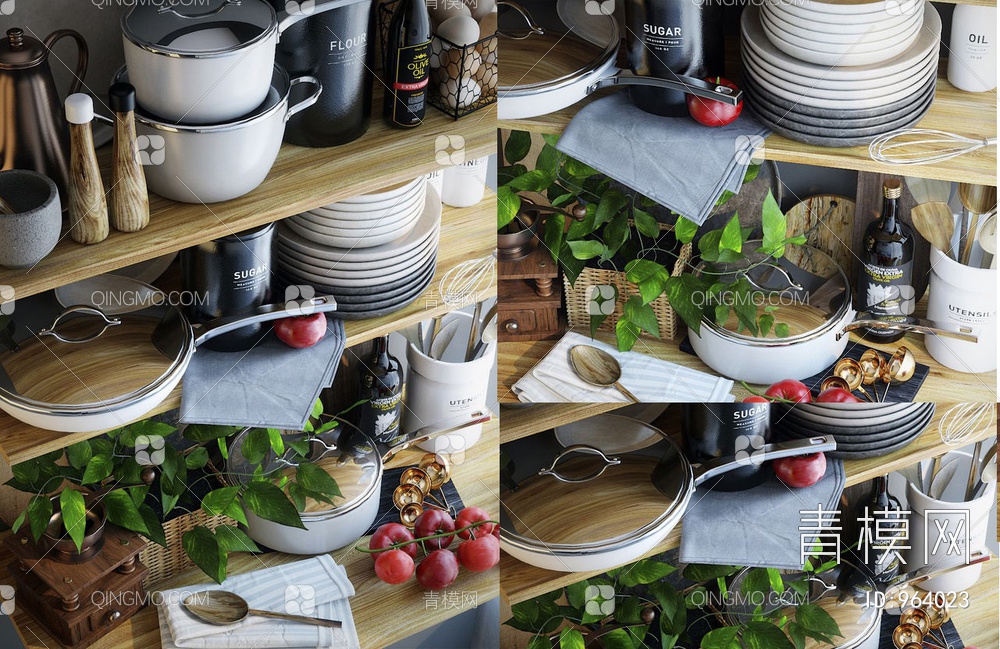 厨房餐具盘子3D模型下载【ID:964023】