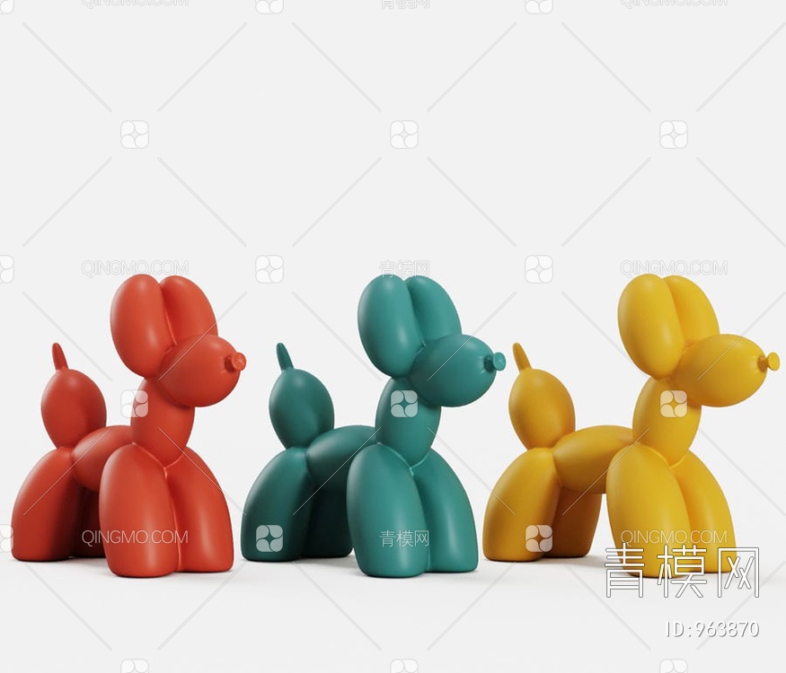 昆斯气球狗雕像装饰品儿3D模型下载【ID:963870】