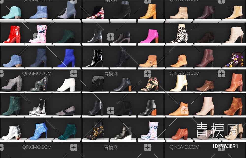 女鞋，皮鞋，高跟鞋，鞋3D模型下载【ID:963891】