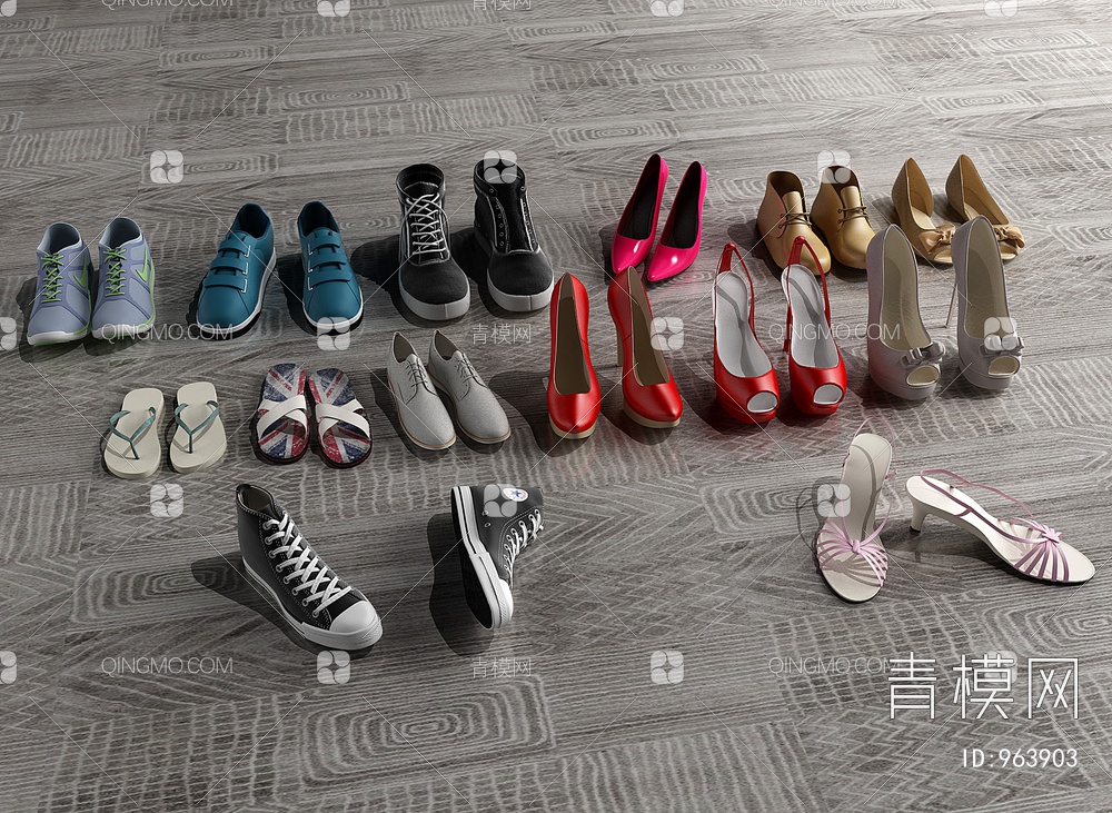 男鞋，女鞋，高跟鞋，帆3D模型下载【ID:963903】