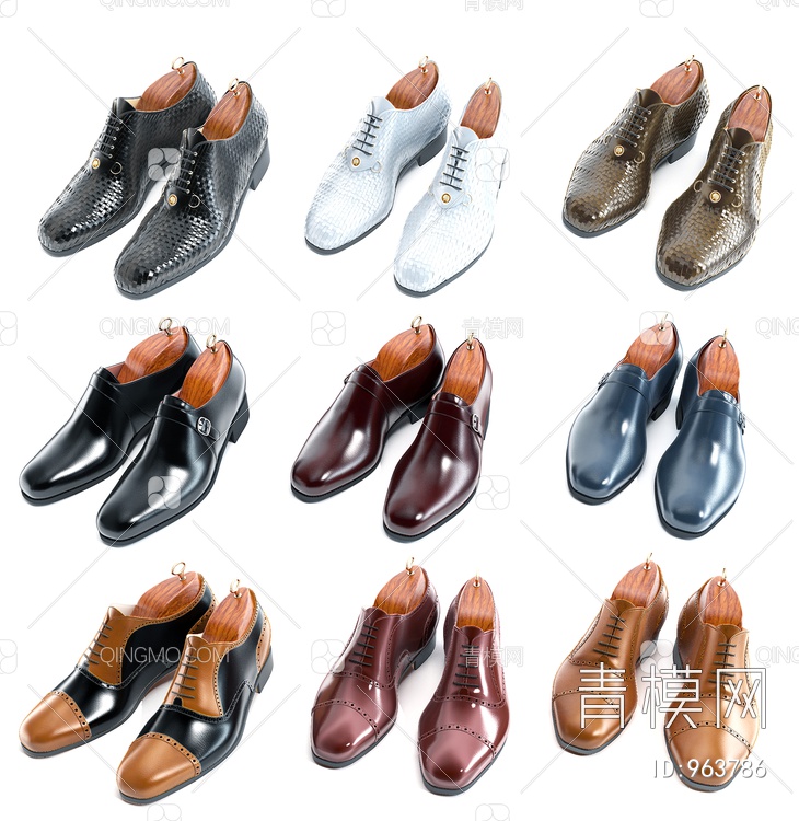男鞋，皮鞋3D模型下载【ID:963786】