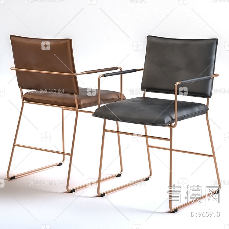 意大利休闲皮革单椅3D模型下载【ID:965910】