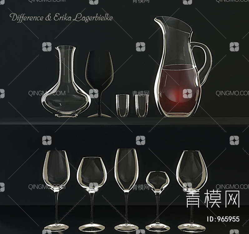 红酒酒杯高脚杯3D模型下载【ID:965955】