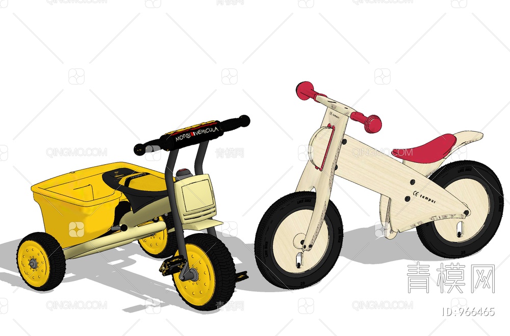 儿童玩具自行车SU模型下载【ID:966465】