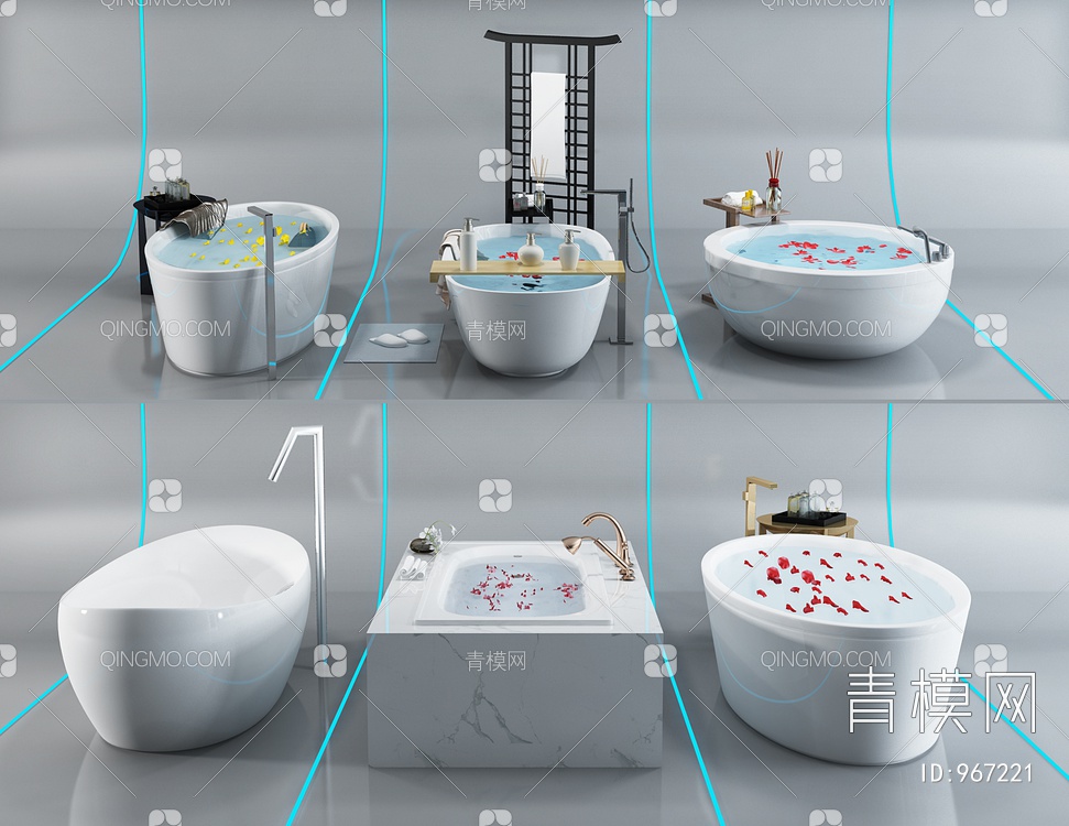 浴缸组合3D模型下载【ID:967221】