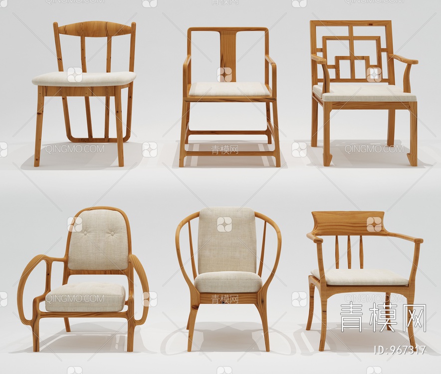 椅子休闲椅组合3D模型下载【ID:967317】