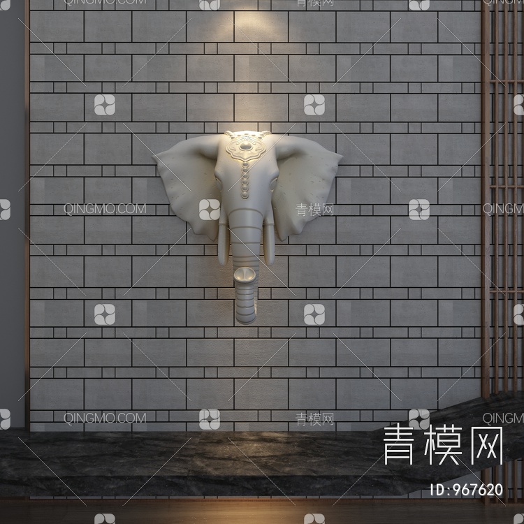 大象饰品3D模型下载【ID:967620】
