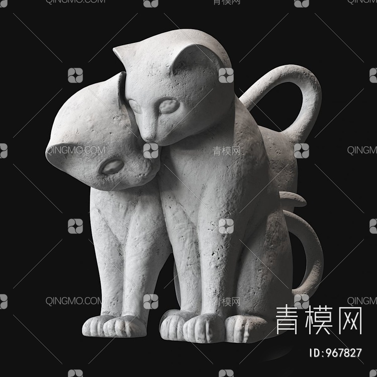 猫雕塑3D模型下载【ID:967827】