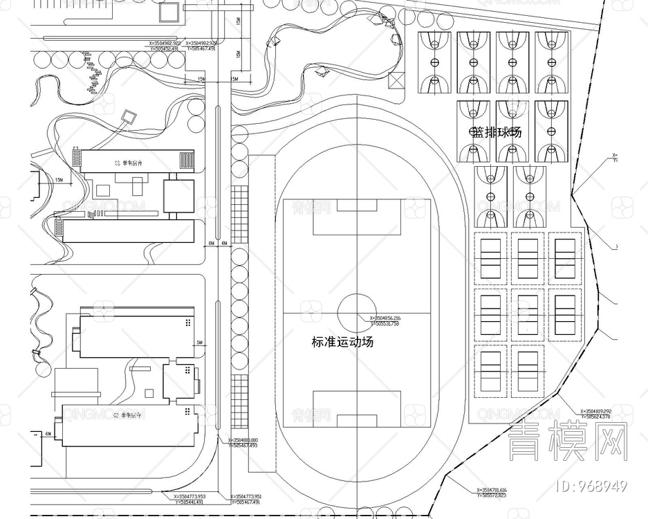 大学园林总平面规划平面图【ID:968949】