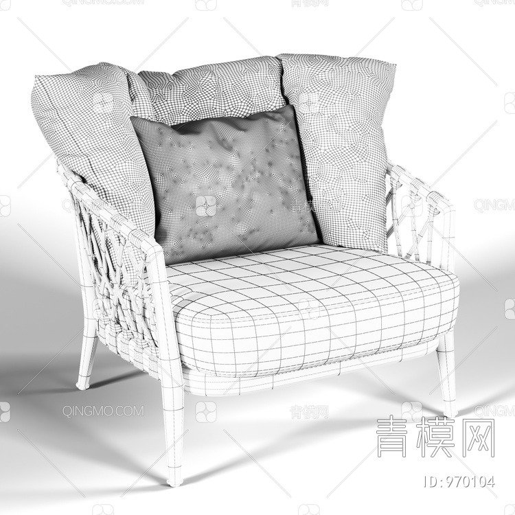 休闲椅 沙发椅 单人3D模型下载【ID:970104】