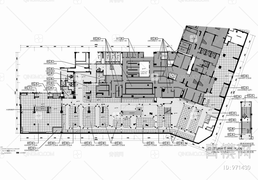 某3000㎡员工食堂CAD施工图+效果图 餐厅 餐饮厨房  办公食堂【ID:971430】