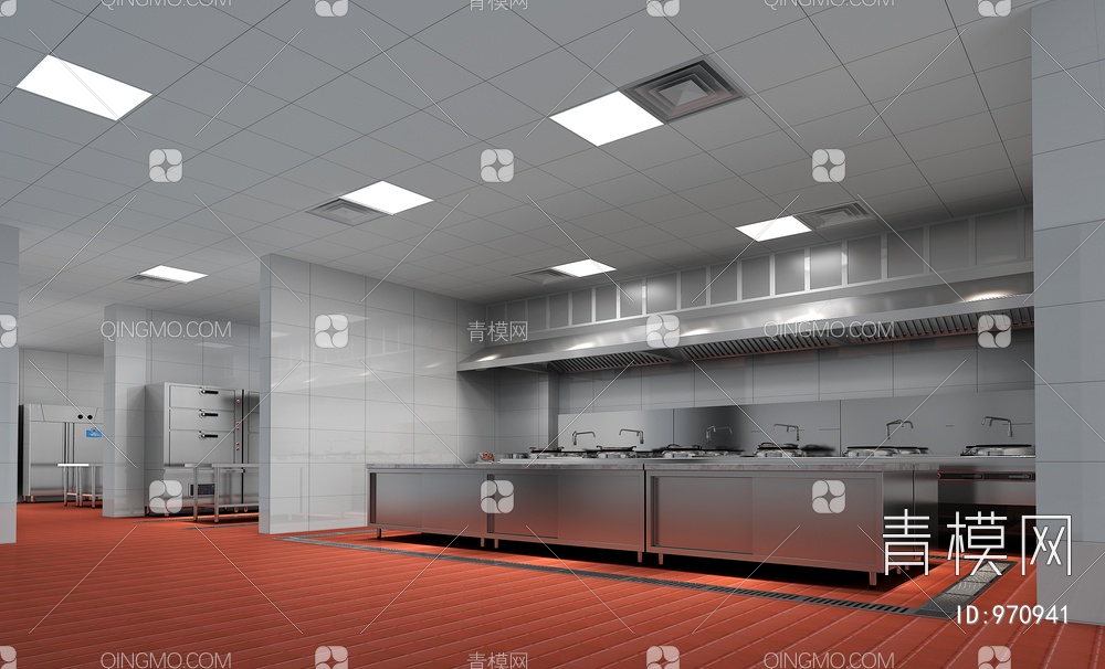 酒店厨房3D模型下载【ID:970941】