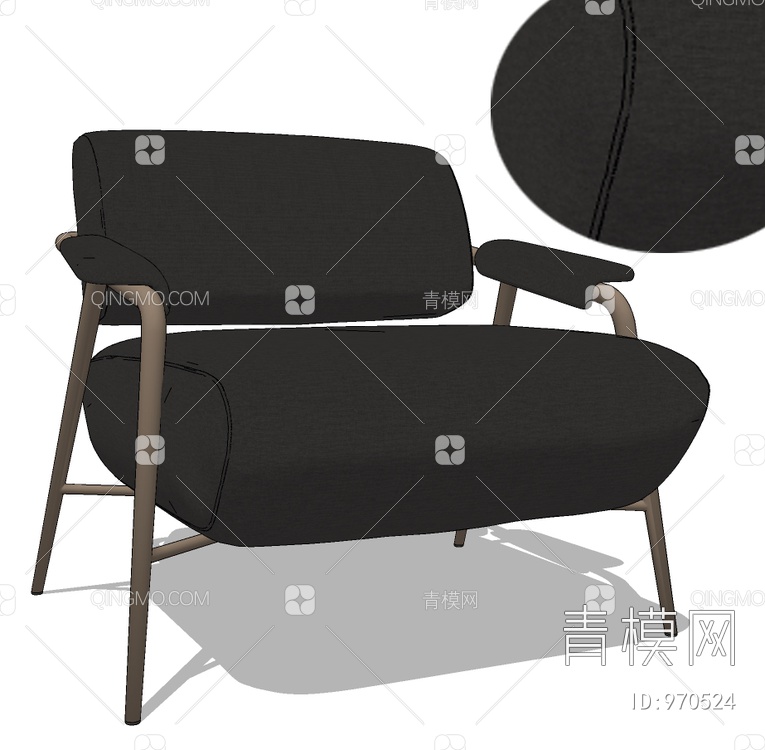 扶手椅SU模型下载【ID:970524】