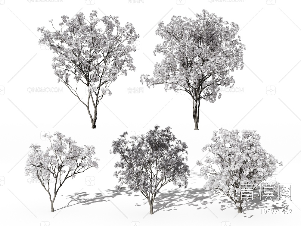 树 冬季树3D模型下载【ID:971652】