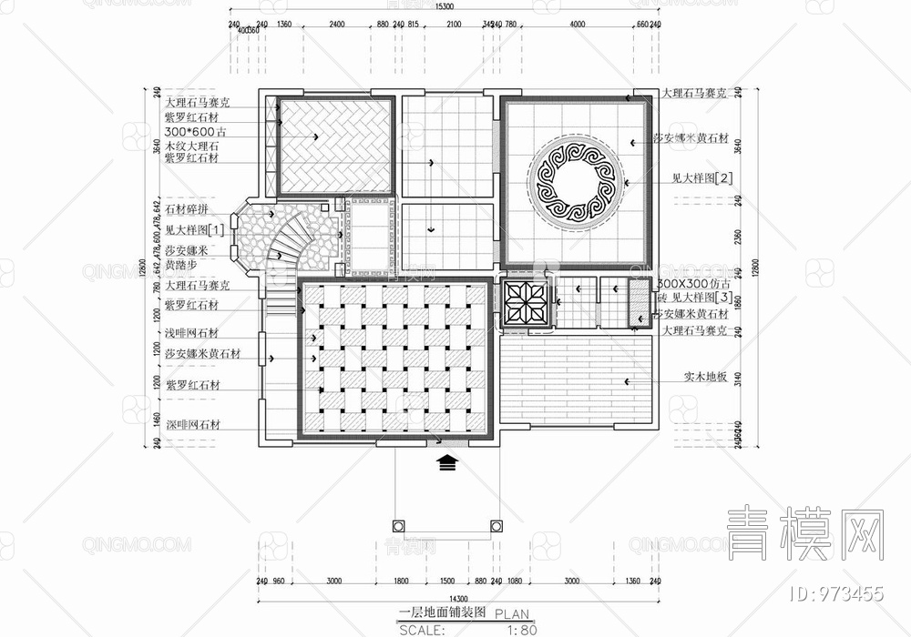 三层别墅CAD施工图 家装 私宅 豪宅 洋房【ID:973455】