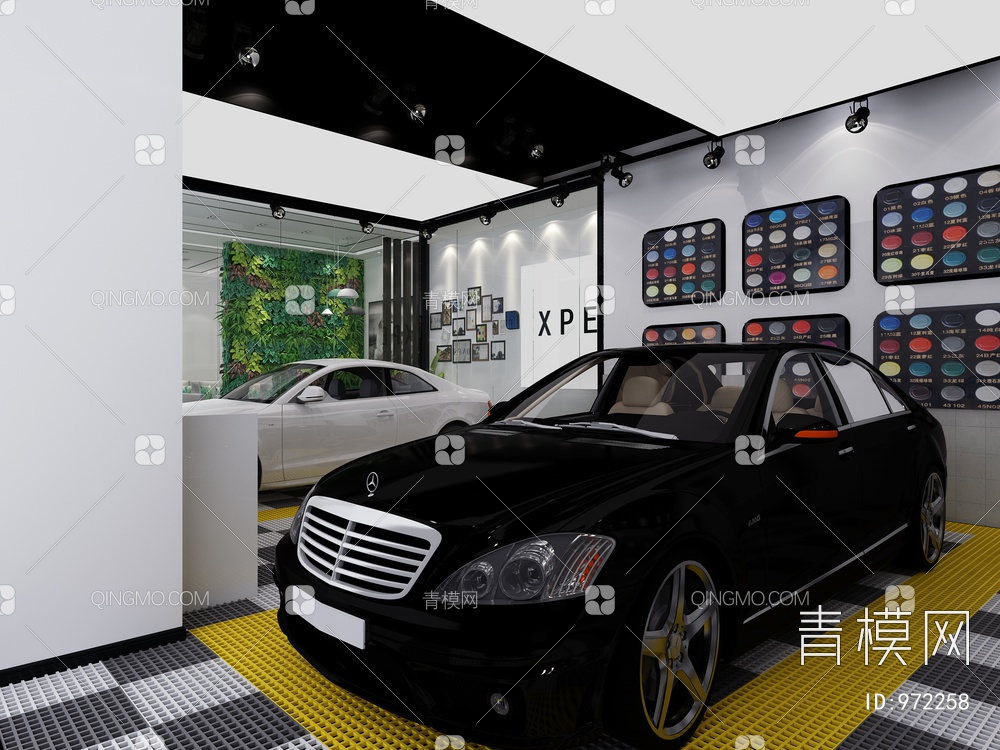 汽车维修中心 汽车3D模型下载【ID:972258】