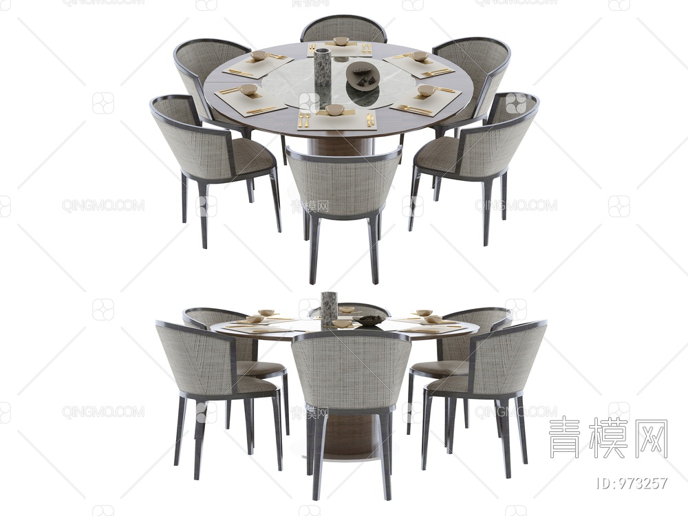 餐桌椅组合3D模型下载【ID:973257】
