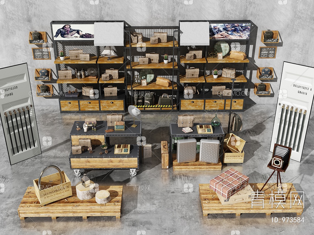 工业货柜，货架3D模型下载【ID:973584】