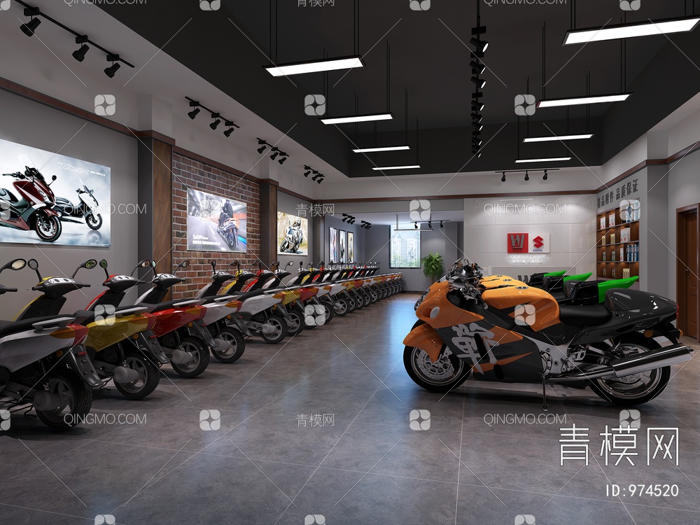 摩特车展厅设计 车展3D模型下载【ID:974520】