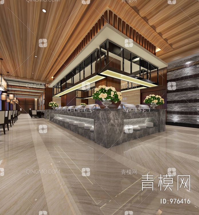 茶餐厅自助厅3D模型下载【ID:976416】