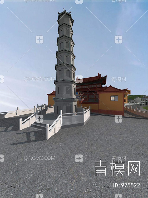 寺庙 古建筑3D模型下载【ID:975522】