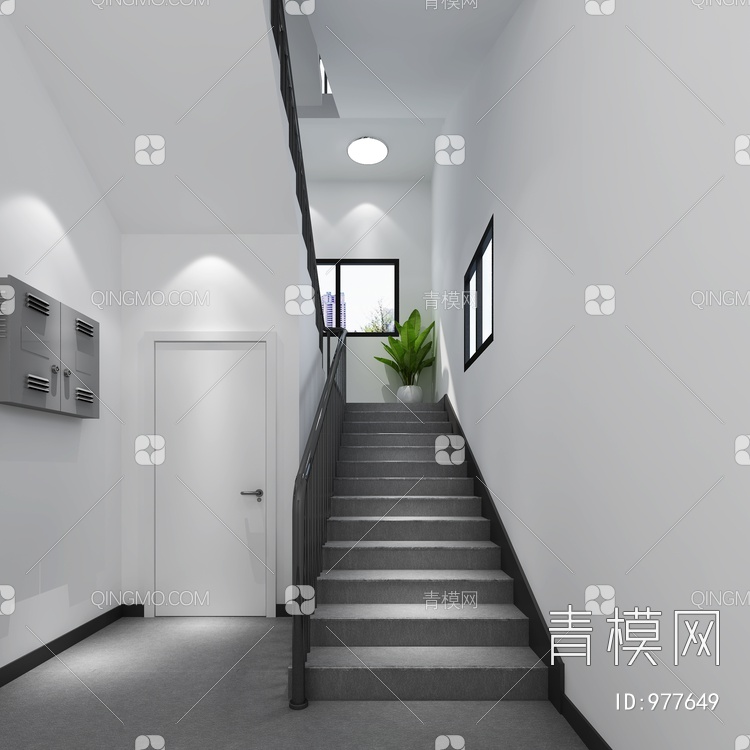 宿舍楼梯口3D模型下载【ID:977649】