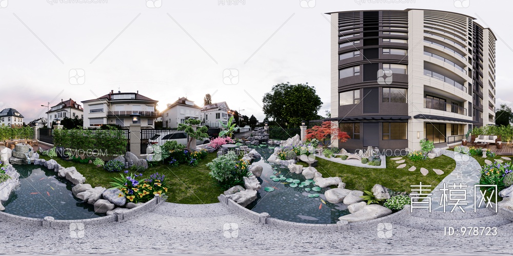 庭院 庭院 园林景观 景观小品 假山3D模型下载【ID:978723】