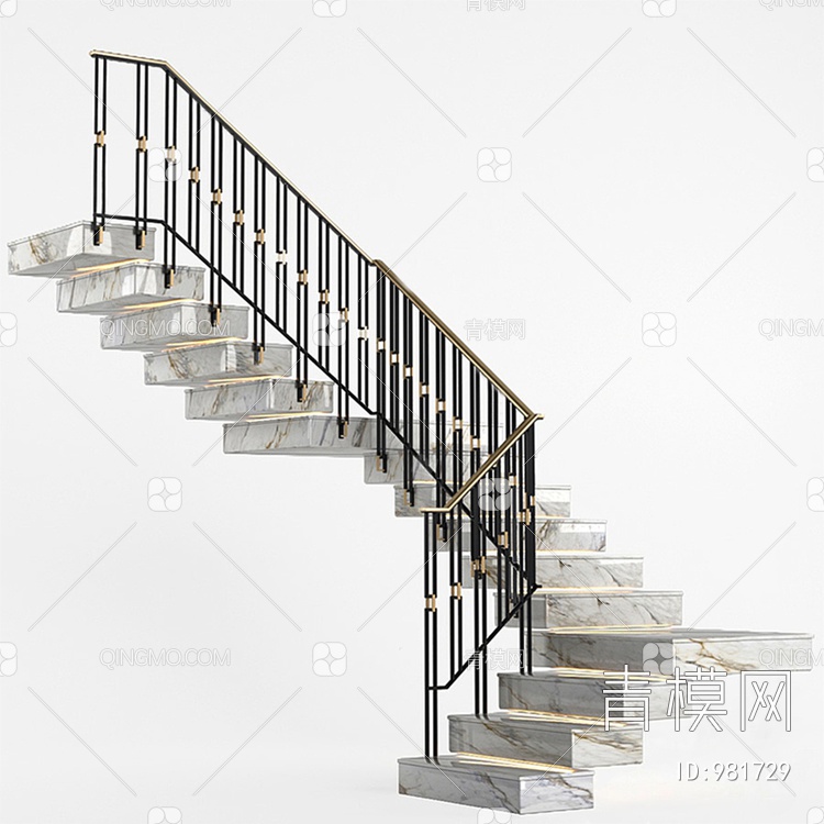 扶手楼梯3D模型下载【ID:981729】